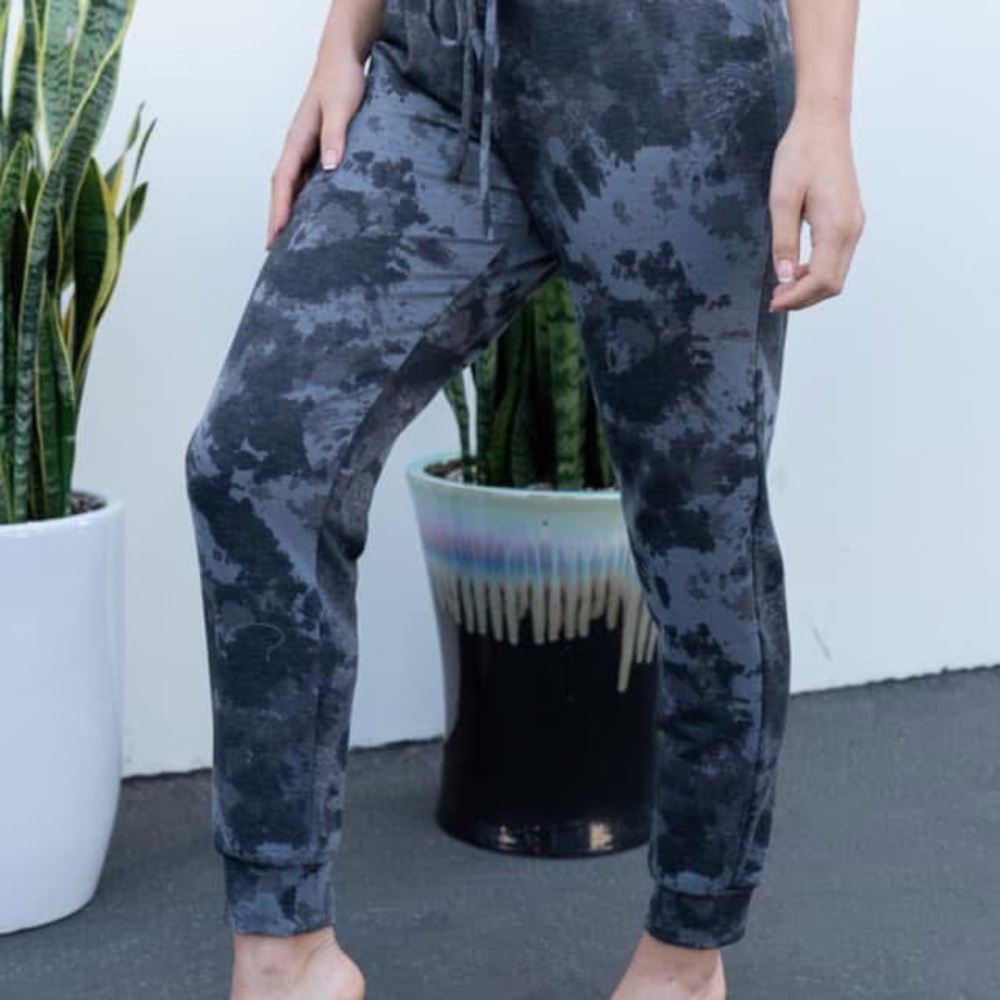 White Birch Charcoal Tie-Dye Joggers